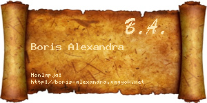 Boris Alexandra névjegykártya